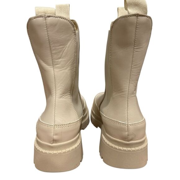 CALIA Peyton Leather Chelsea Lug Boots in Ivory - Picture 9 of 12